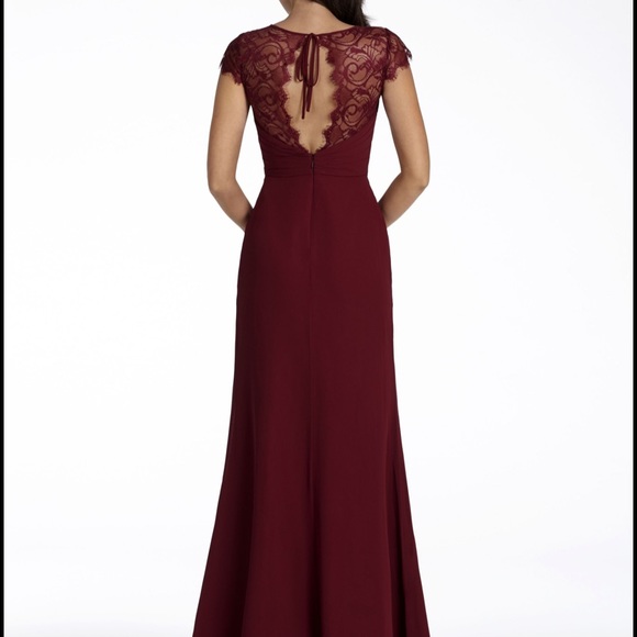 Hayley Paige Occasions Formal Lace & Chiffon Gown - Picture 3 of 12